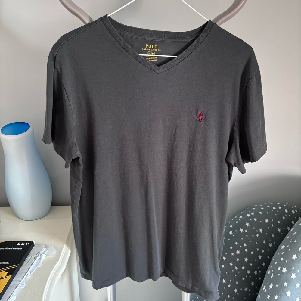 🌻3/25$ Polo Ralph Lauren charcoal great v-neck size medium